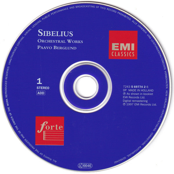Sibelius*, Paavo Berglund : Orchestral Works (2xCD, Comp, RM)