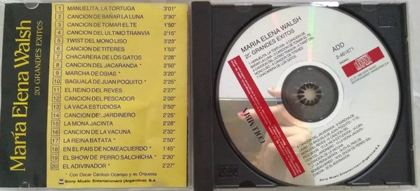 María Elena Walsh : 20 Grandes Éxitos (CD, Comp, RM)