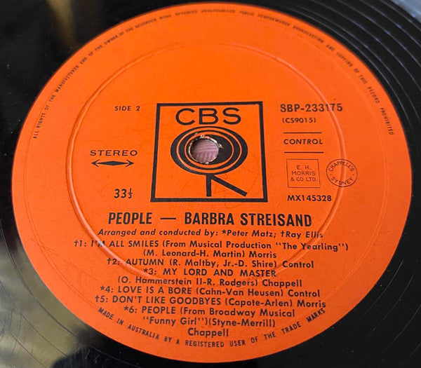 Barbra Streisand : People (LP, Album, Ste)