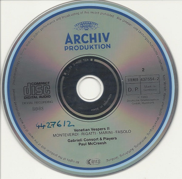Monteverdi* / Rigatti* / Grandi* / Cavalli* - Gabrieli Consort & Players*, Paul McCreesh : Venetian Vespers (2xCD, Album)