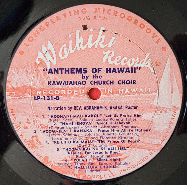 The Kawaiahao Church Choir : Anthems Of Hawaii (LP, Album, Mono)