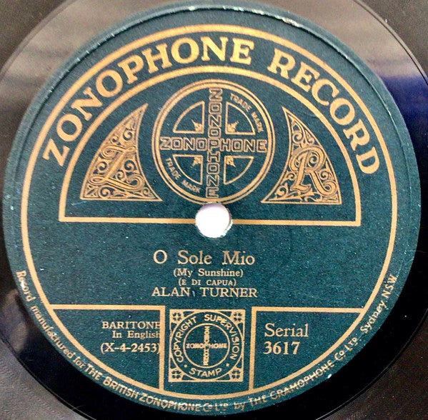 Alan Turner : La Paloma / O Sole Mio (Shellac, 10")