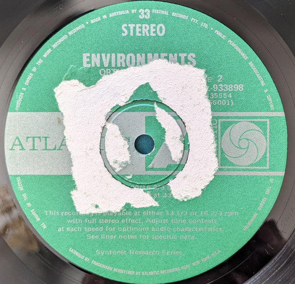 No Artist : Environments (New Concepts In Stereo Sound - Disc 1) (LP, Fes)