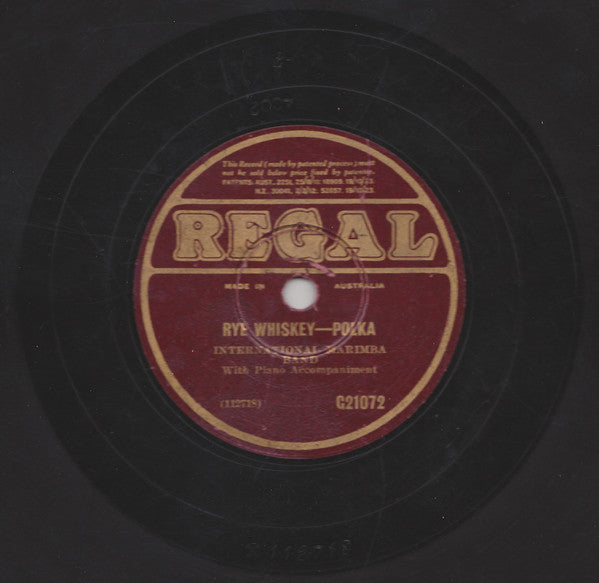 International Marimba Band : Beautiful Helen - Polka / Rye Whiskey - Polka (Shellac, 10")