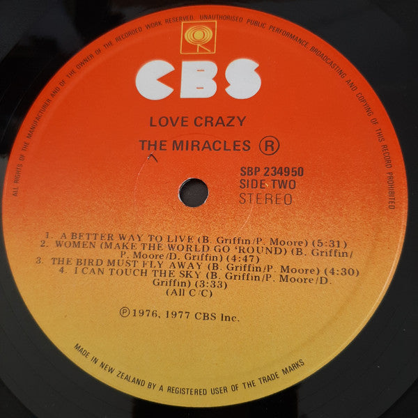 The Miracles : Love Crazy (LP, Album)