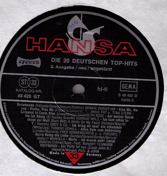 Various : Die 20 Deutschen Top-Hits - 2. Ausgabe / Neu / Ungekürzt (LP, Comp)