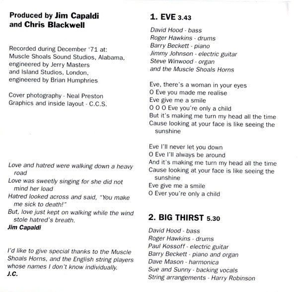 Jim Capaldi : Oh How We Danced (CD, Album)