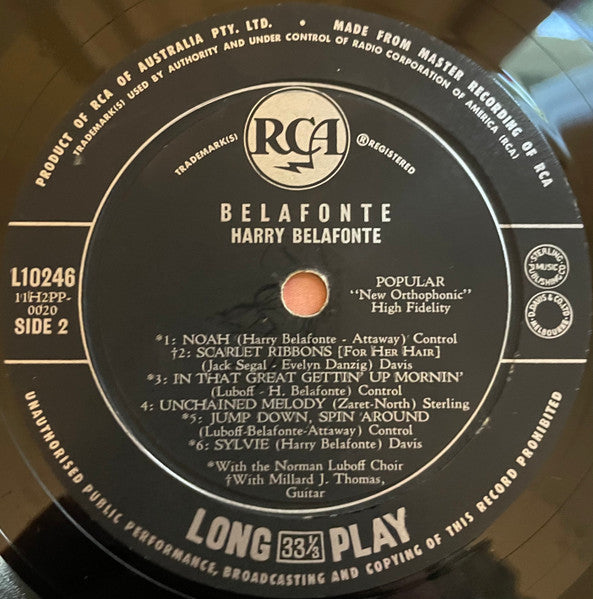 Harry Belafonte : Belafonte (LP, Album, Mono, RE)