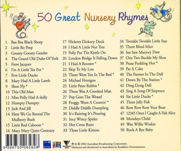 Various : 50 Great Nursery Rhymes (CD, Comp)