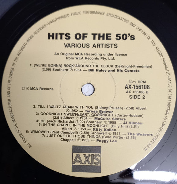 Various : Hits Of The Fifties (LP, Comp)