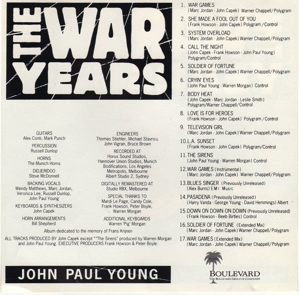 John Paul Young : The War Years (CD, Album, RE, RM)