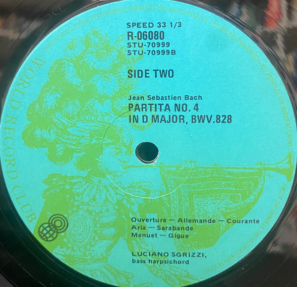 Johann Sebastian Bach / Luciano Sgrizzi : Chromatic Fantasy & Fugue / Italian Concerto / Partita (LP, Album, Club)