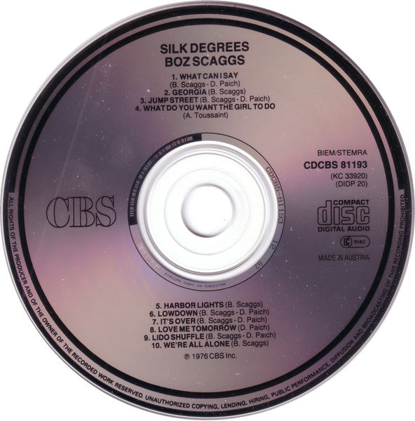 Boz Scaggs : Silk Degrees (CD, Album, RE)