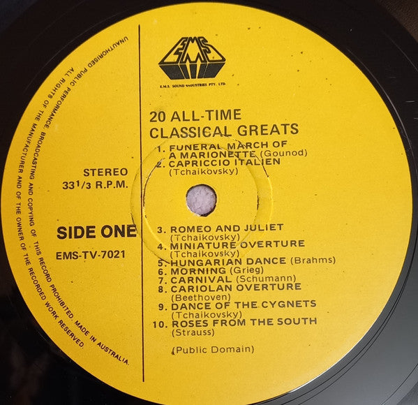 BBC Concert Orchestra : 20 All Time Classical Greats (LP, Album, Gat)
