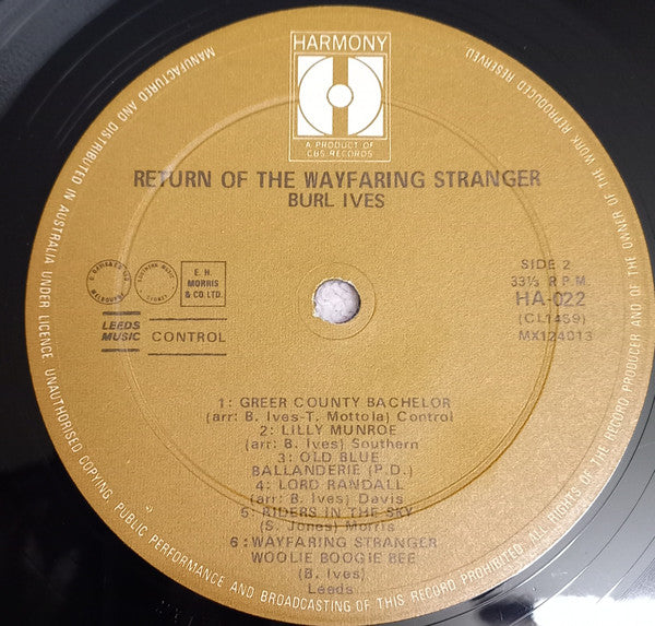 Burl Ives : The Return Of The Wayfaring Stranger (LP, Mono)