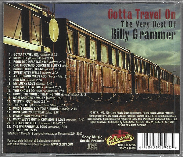 Billy Grammer : Gotta Travel On: The Very Best Of Billy Grammer (CD, Comp)