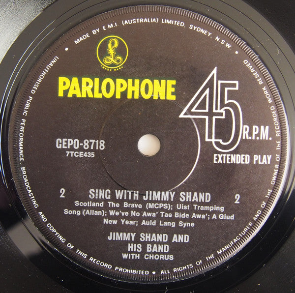Jimmy Shand And His Band : Sing With Jimmy Shand (7", EP)
