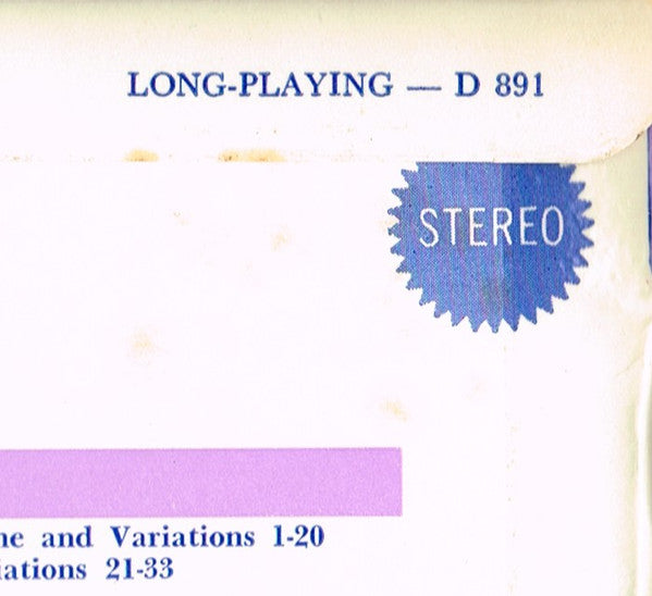 Beethoven*, Hans Richter-Haaser : Thirty-Three Variations On A Waltz By Diabelli (LP, Album, Club)