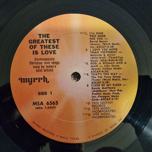 Various : The Greatest Of These Is Love (LP, Comp)