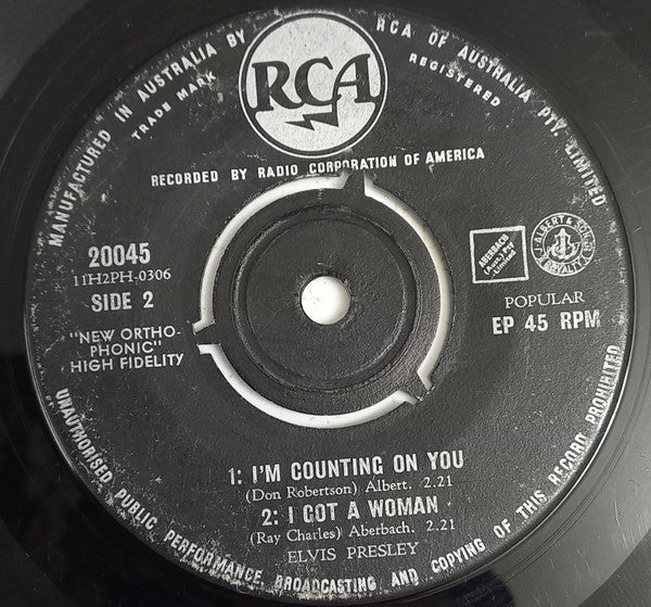 Elvis Presley : I'm Counting On You (7", EP, Rad)