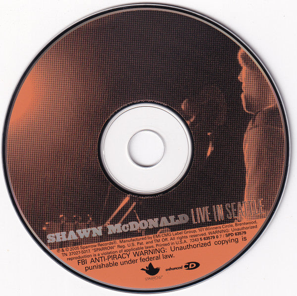 Shawn McDonald : Live In Seattle (CD, Album, Enh)