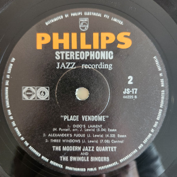 The Swingle Singers*, The Modern Jazz Quartet : Place Vendome (LP, Album)