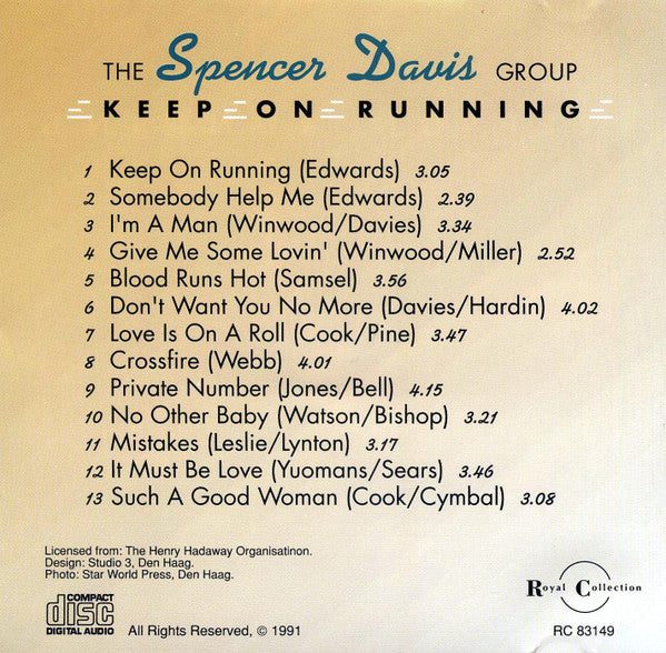 The Spencer Davis Group : Keep On Running (CD, Comp)