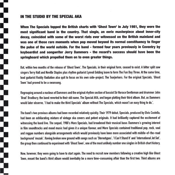 The Special AKA : In The Studio (CD, Album, Enh, RE, RM)