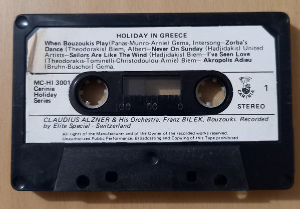 Claudius Alzner And His Orchestra* : Holiday In Greece (Cass, Album)