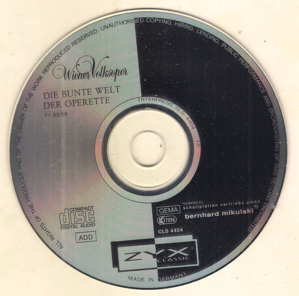 Various : Wiener Volksoper - Die Bunte Welt Der Operette (CD, Comp)