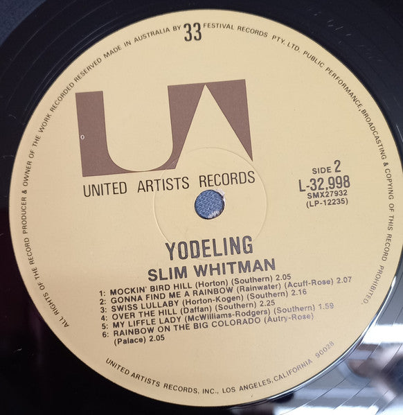 Slim Whitman : Yodelling (LP, Album, RE)