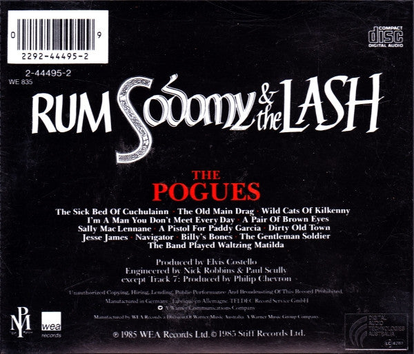 The Pogues : Rum, Sodomy & The Lash (CD, Album, RE)