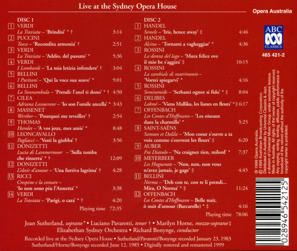 Joan Sutherland, Marilyn Horne, Luciano Pavarotti, Richard Bonynge, The Elizabethan Sydney Orchestra : Voices Of The Century : Live At The Sydney Opera House (2xCD)