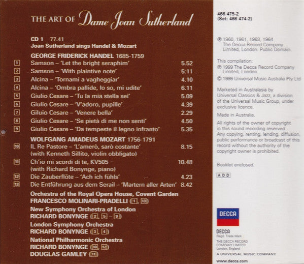Joan Sutherland : The Art Of Dame Joan Sutherland (5xCD, Comp + Box)