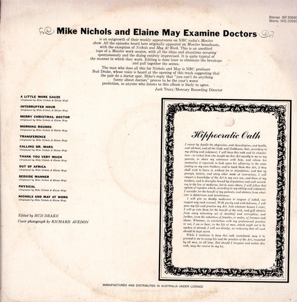 Mike Nichols And Elaine May* : Examine Doctors (LP, Album)