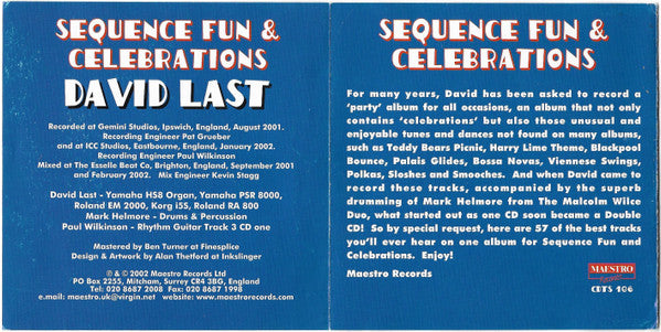 David Last (3) : Sequence Fun & Celebrations (2xCD, Album)