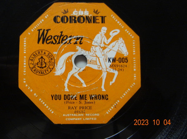 Ray Price : Crazy Arms / You Done Me Wrong (Shellac, 10")