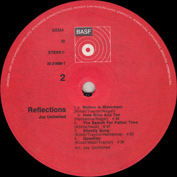 Joy Unlimited : Reflections (LP, Album)