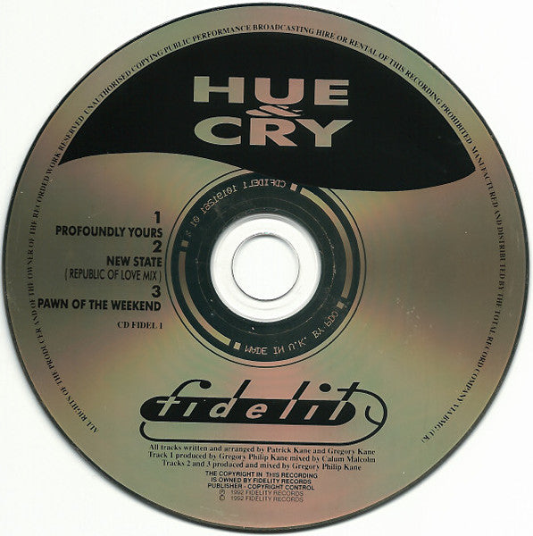 Hue & Cry : Profoundly Yours (CD, Single)