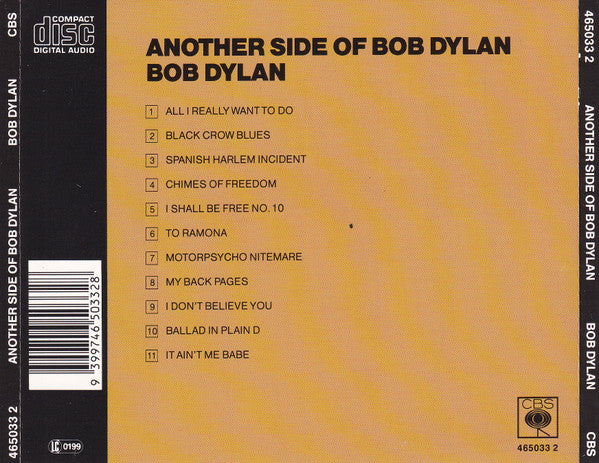 Bob Dylan : Another Side Of Bob Dylan (CD, Album, RE)