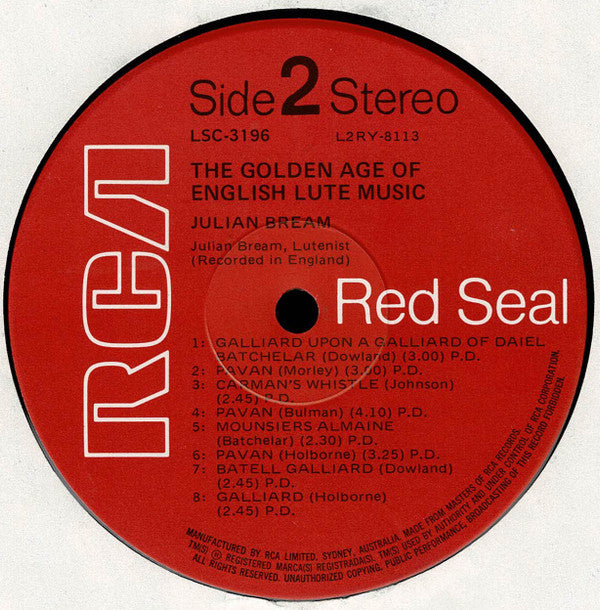 Julian Bream : The Golden Age Of English Lute Music (LP, RE, Dyn)