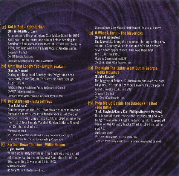 Various : Nick Erby Presents A Decade Of Country Hits (2xCD, Comp)