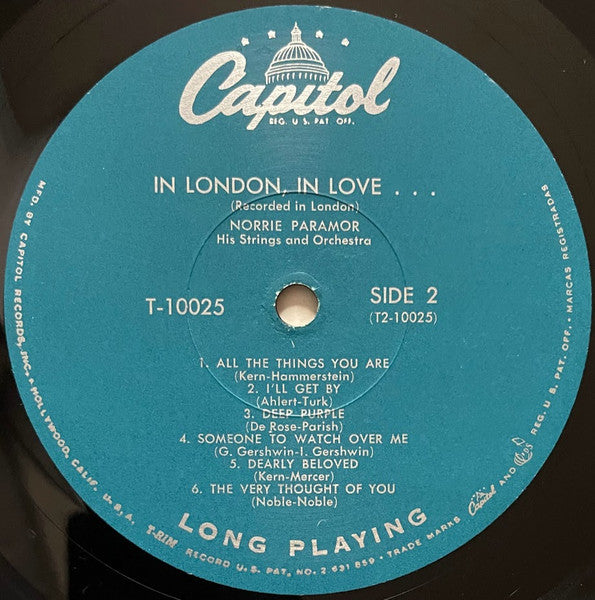 Norrie Paramor His Strings And Orchestra : In London, In Love (LP, Album, Mono, Gre)