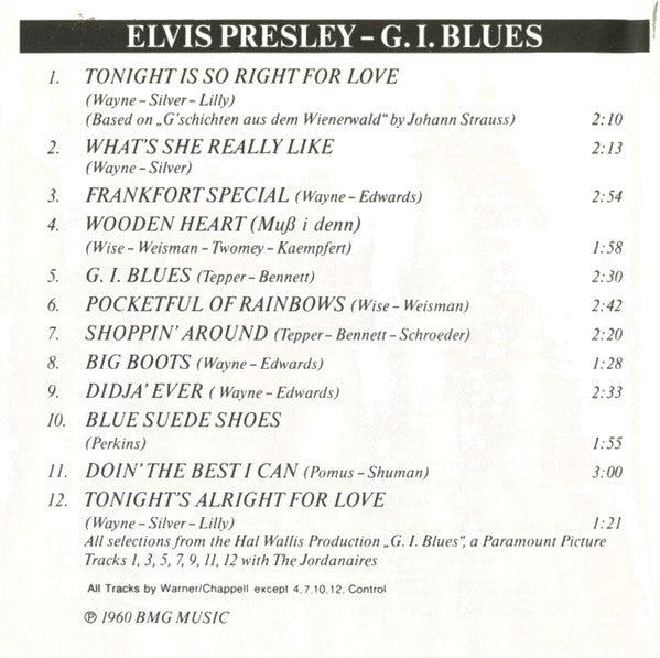 Elvis Presley : G. I. Blues (CD, Album, RE)