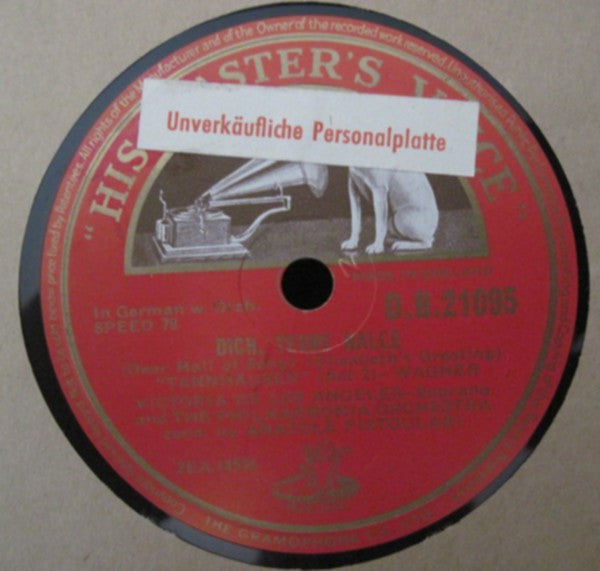 Victoria De Los Angeles And Philharmonia Orchestra Cond. By Anatole Fistoulari : Dich, Teure Halle / Einsam in trüben Tagen (Shellac, 12", Single)