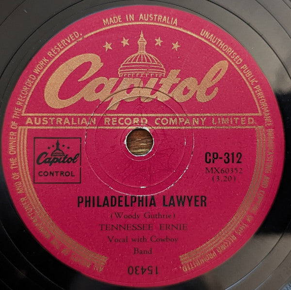 Tennessee Ernie Ford : Mule Train / Philadelphia Lawyer (Shellac, 10")