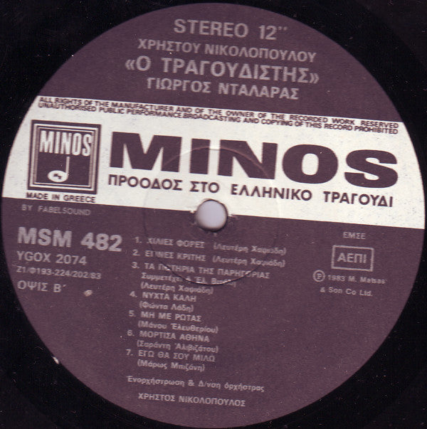 Χρήστος Νικολόπουλος, Γιώργος Νταλάρας : Ο Τραγουδιστής (LP, Album)