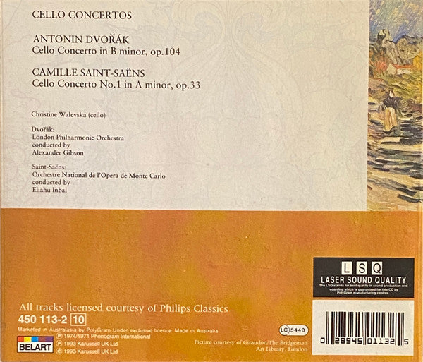 Dvořák*, Saint-Saëns* - Christine Walevska, Sir Alexander Gibson*, Eliahu Inbal : Dvorak & Saint-Saens Cello Concertos (CD, Comp, RE)