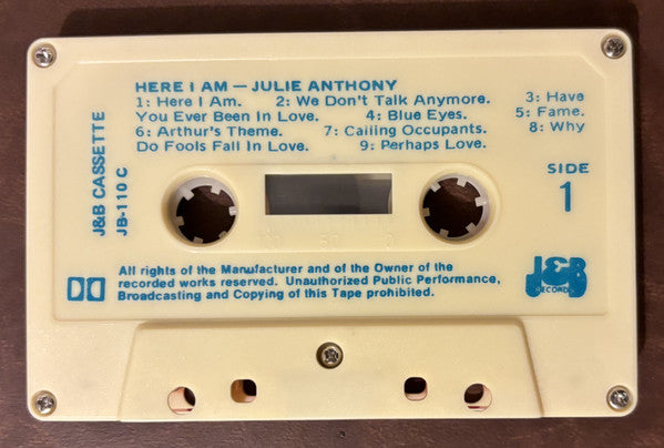 Julie Anthony : Here I Am (Cass, Album, Cre)