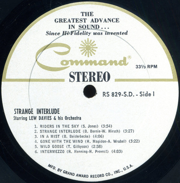 Lew Davies And His Orchestra : Strange Interlude (LP, Gat)